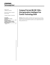 Compaq ML350 Compaq ProLiant ML350 1GHz - (2nd generation) Intelligent Fan Control Technology Brief