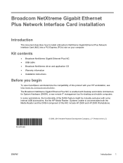 HP Z800 Broadcom NetXtreme Gigabit Ethernet Plus Network Interface Card installation