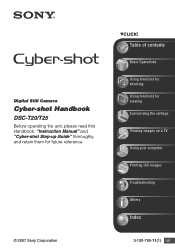 Sony DSC-T20/B Cyber-shot® Handbook