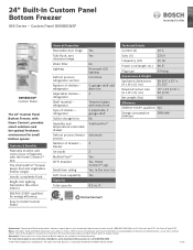 Bosch B09IB91NSP Product Spec Sheet