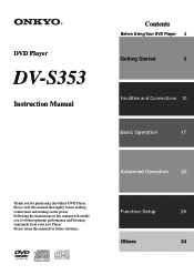 Onkyo DV-S353 Owner Manual