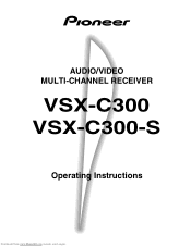Pioneer VSX-C300 Operating Instructions