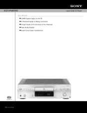 Sony SCD-XA9000ES Marketing Specifications