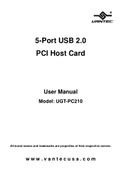 Vantec UGT-PC210ugt-up User Guide