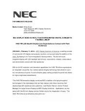 NEC V463-TM Launch Press Release