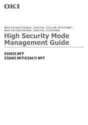Oki ES9465 ES9465/ES9475 High Security Management Guide