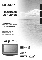 Sharp LC-45D40U LC-37D40U | LC-45D40U Operation Manual