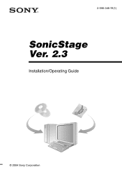 Sony D-NF420PS SonicStage 2.3 Instructions