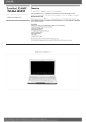 Toshiba L730 PSK08A-06C004 Detailed Specs for Satellite L730 PSK08A-06C004 AU/NZ; English