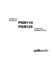 Polk Audio PSW125 PSW125 Owner's Manual