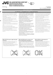 JVC KD-HDR71BT Installation Manual