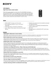 Sony GTK-XB60 Marketing Specifications Blue model
