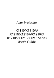 Acer X1210 User Manual