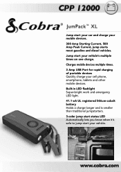 Cobra Cobra JumPack XL CPP 12000 JumPack XL CPP 12000 Specifications