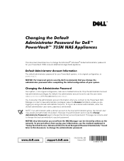Dell PowerVault 735N Changing the Default Administrator Password
