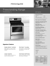 Frigidaire FFEF3050LS Product Specifications Sheet (English)