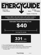 Frigidaire FFFC18M4RW Energy Guide