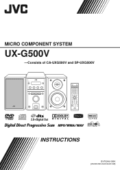 JVC UXG50 Instructions