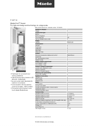 Miele F 2471 Vi Product sheet