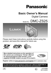 Panasonic DMC-ZS25K DMC-ZS25K Owner's Manual (English)