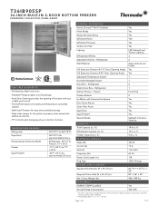Thermador T36IB905SP Product Spec Sheet