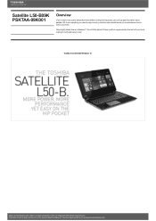Toshiba L50 PSKTAA-09K001 Detailed Specs for Satellite L50 PSKTAA-09K001 AU/NZ; English