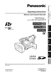 Panasonic AG HVX200 - Camcorder Manual