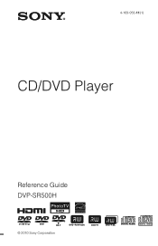 Sony DVP-SR500H Reference Guide