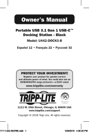 Tripp Lite U442DOCK3B Owners Manual for U442-DOCK3-B Multi-language