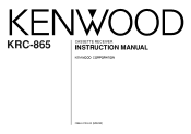 Kenwood KRC-865 User Manual