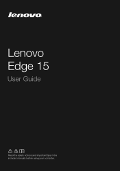 Lenovo Edge 15 Laptop User Guide - Lenovo Edge 15