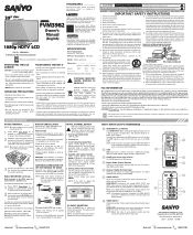 Sanyo FVM3982 Manual