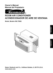 Kenmore 75062 Owners Manual