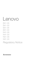 Lenovo B51-35 Laptop (EU) Regulatory Notice - Lenovo B41-35, B51-35 Laptop