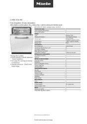 Miele G 6665 SCVi AM Product sheet