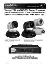 Vaddio AV Bridge MATRIX PRO RoboSHOT Cameras for the AV Bridge MATRIX PRO Manual