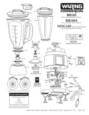 Waring BB185S Parts List and Exploded Diagram