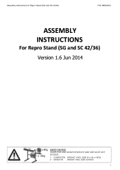 Canon Colortrac SC 42c Xpress Assembly Instructions for Repro St