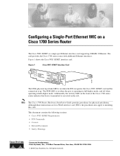 Cisco WIC-1ENET Configuration Guide