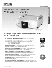 Epson PowerLite Pro Z9750UNL Product Specifications