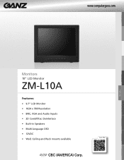 Ganz Security ZM-L10A Specifications