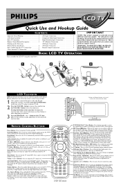 Philips 26PF9966 Quick start guide