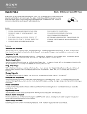 Sony NWZ-W273BLK Marketing Specifications (Black model)