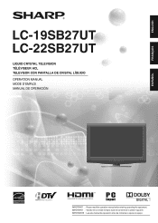Sharp LC-22SB27UT LC-19SB27UT | LC-22SB27UT Operation Manual