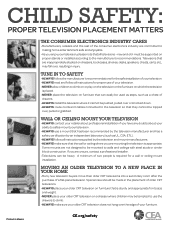 Sony KDL-65S990A Child Safety: Proper Television Placement Matters