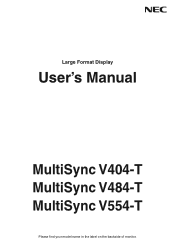 NEC V404-T User Manual