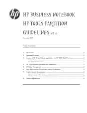 HP EliteBook 6000 HP Business Notebook HP_TOOLS Partition Guidelines