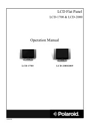 Polaroid LCD 1700 Operation Manual