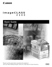 Canon 7158A043 Basic Guide for imageCLASS 2300