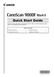 Canon CanoScan 9000F Mark II Quick Start Guide